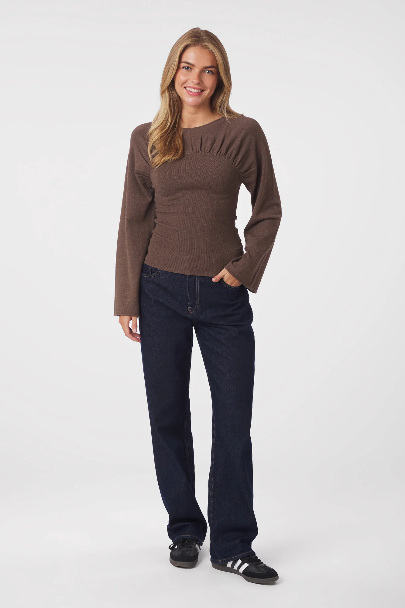 Kaiba striktrøje - Brown Melange - Image 5