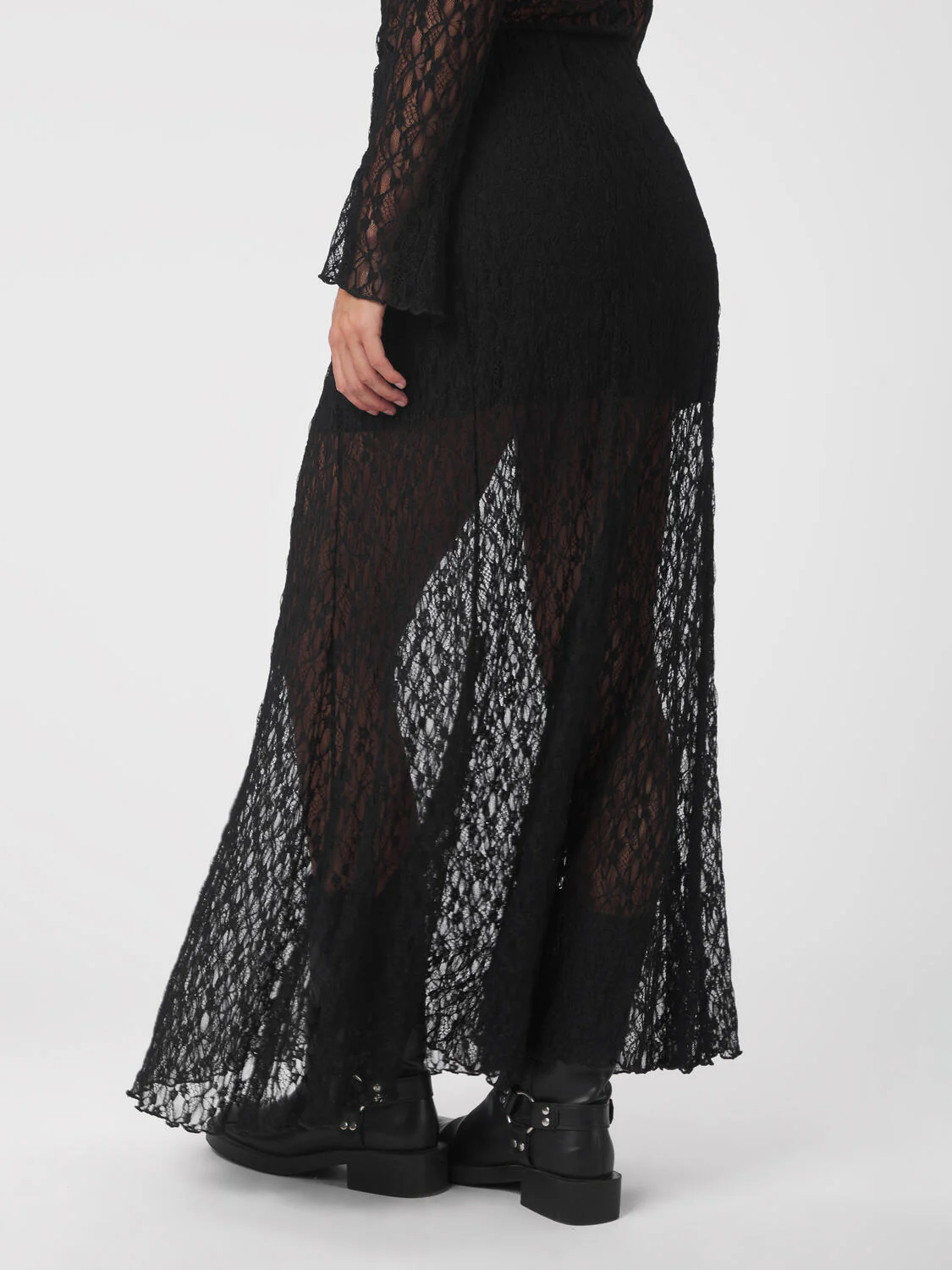 Mariya blondenederdel - sort - Image 4