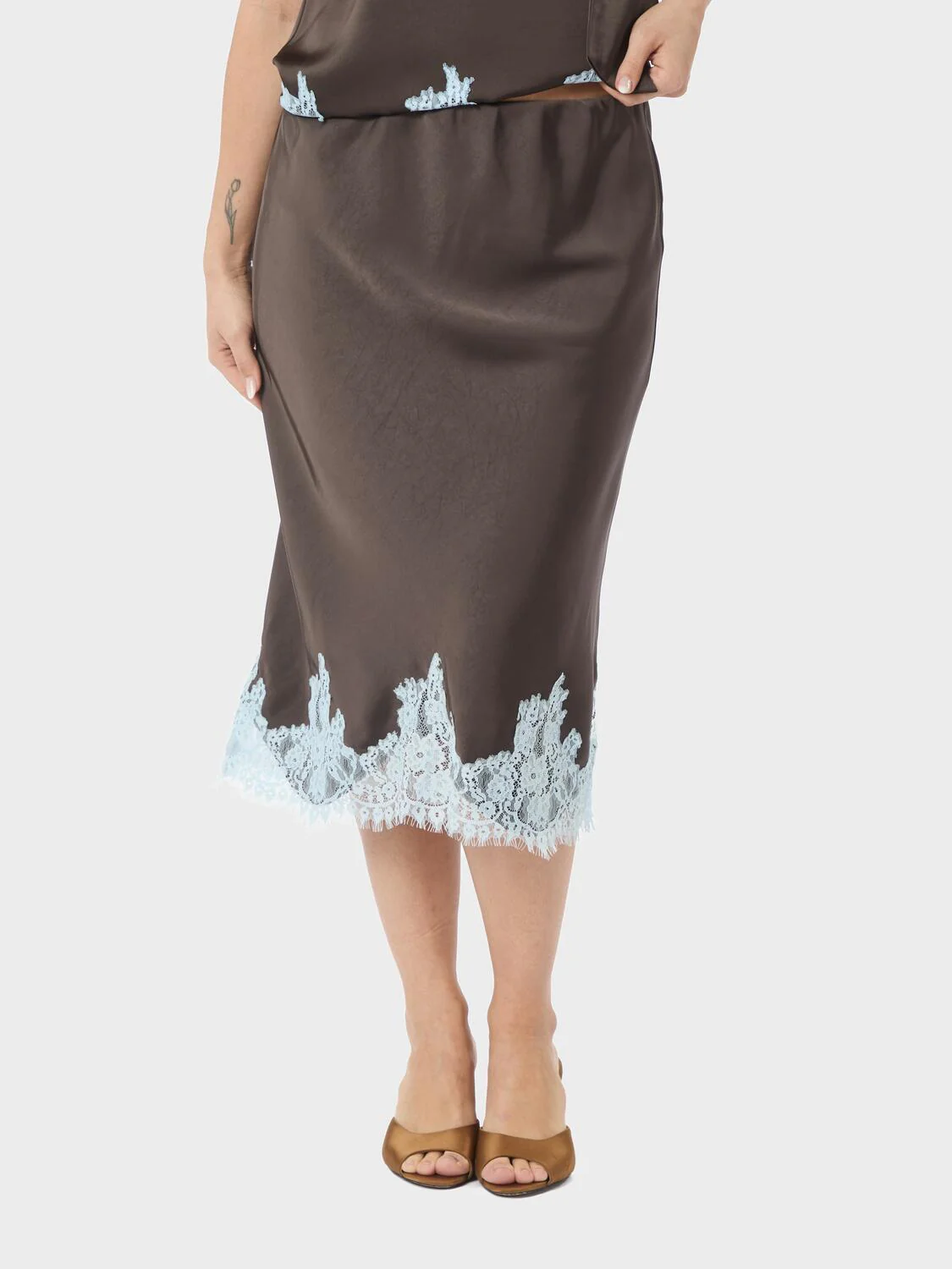 Naira blondenederdel - mørkebrun - Image 3