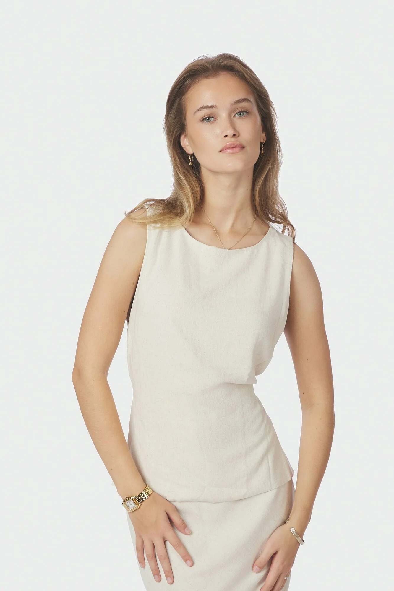 Nassa Linen hørtop - Natural