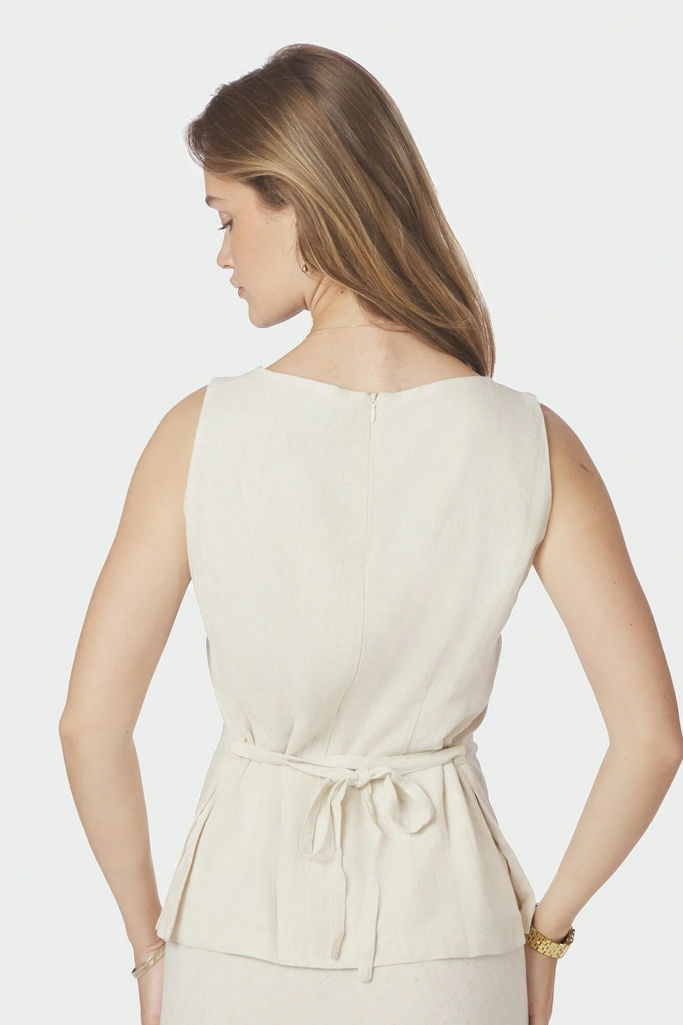 Nassa Linen hørtop - Natural - Image 3