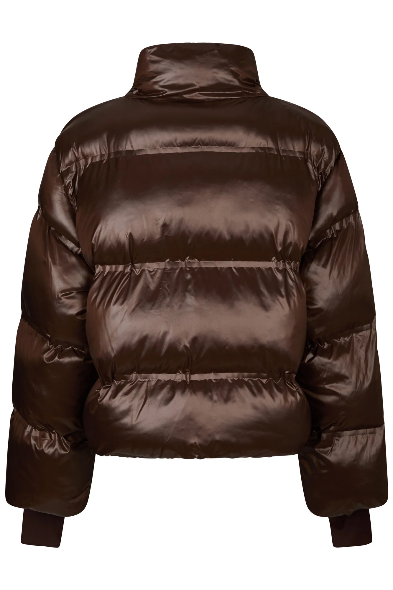 Rhea Shiny Puffer jakke - Dark Brown - Image 4