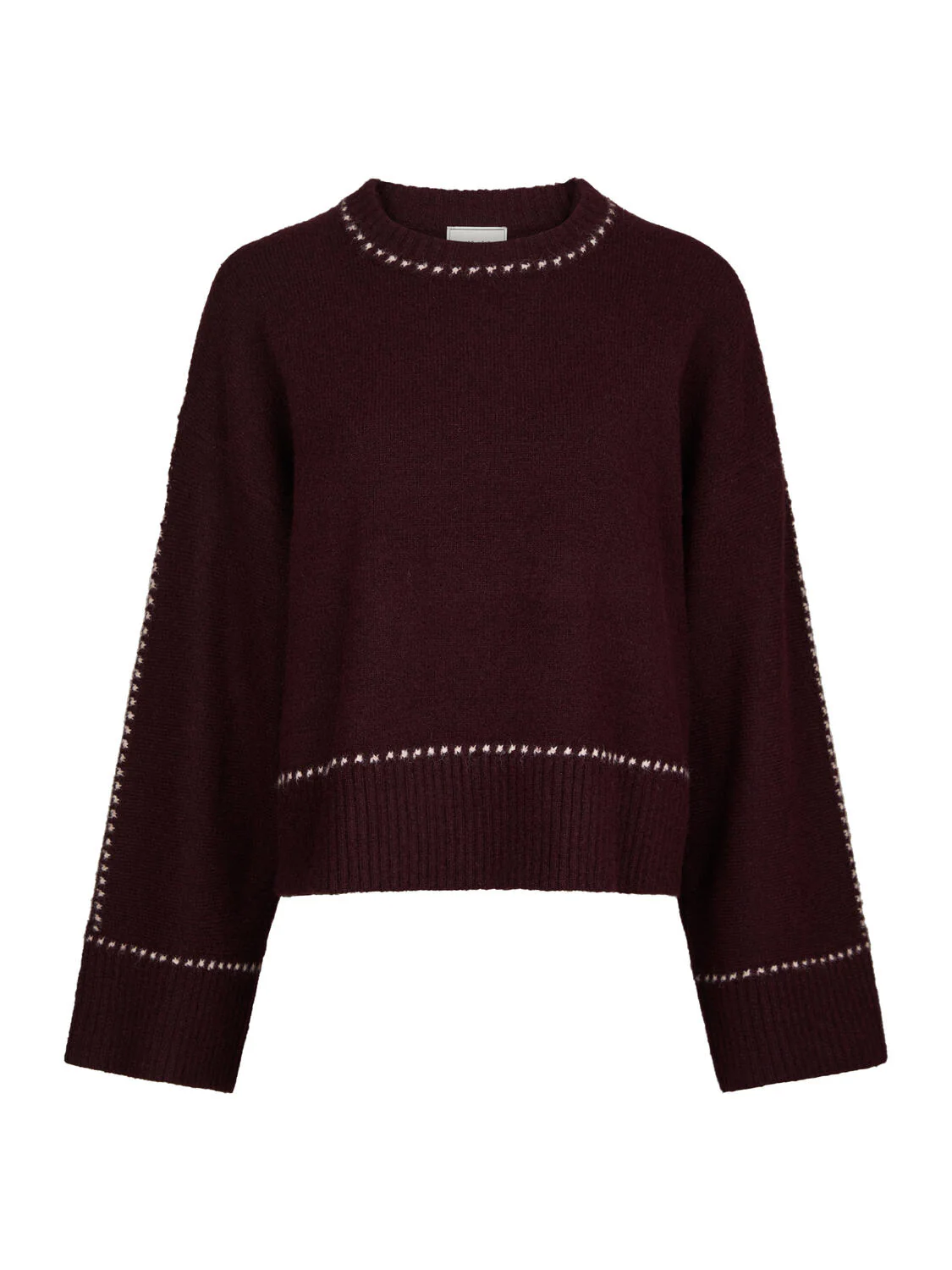 Roeme Stitch striktrøje - Wine - Image 2