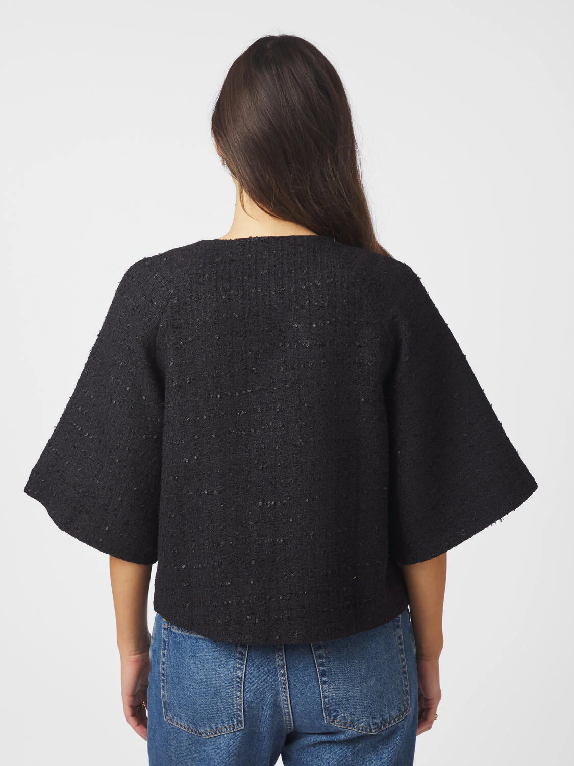 Rosella Boucle Mini jakke - sort - Image 5