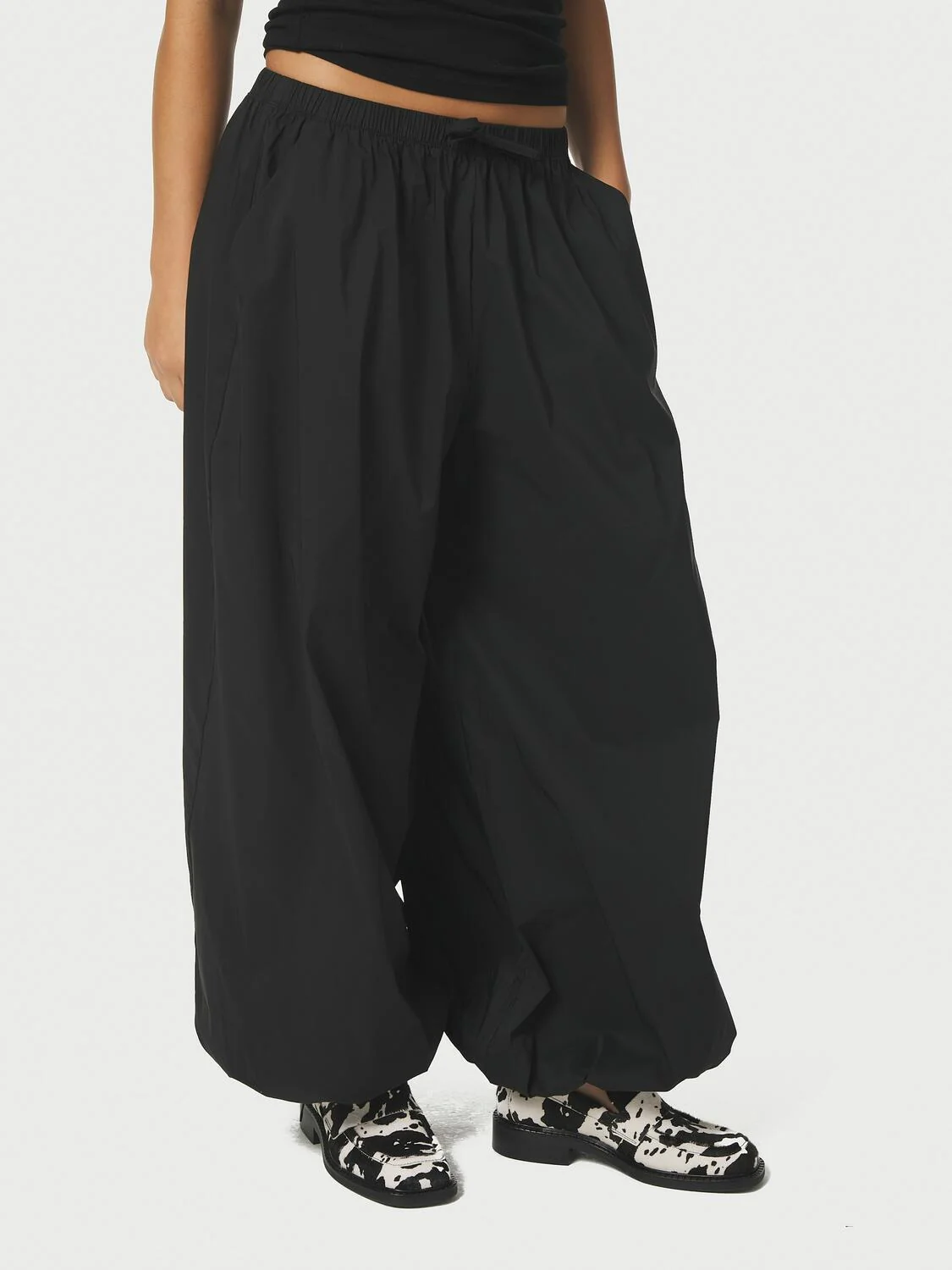 Roxane Balloon Poplin bukser - sort - Image 3