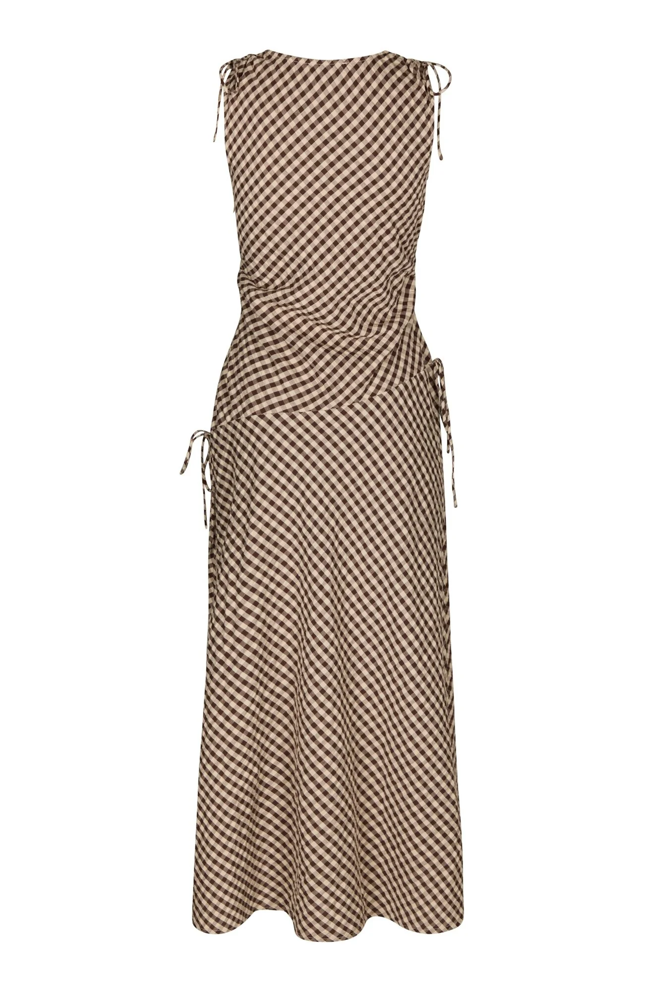 Saxton Check kjole - brun - Image 4