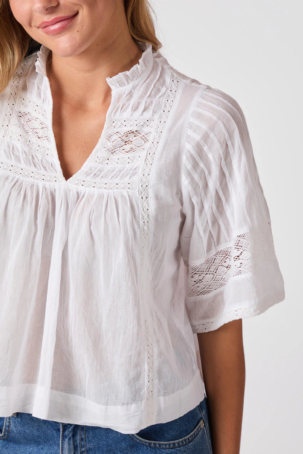Siama S Voile top - hvid - Image 3