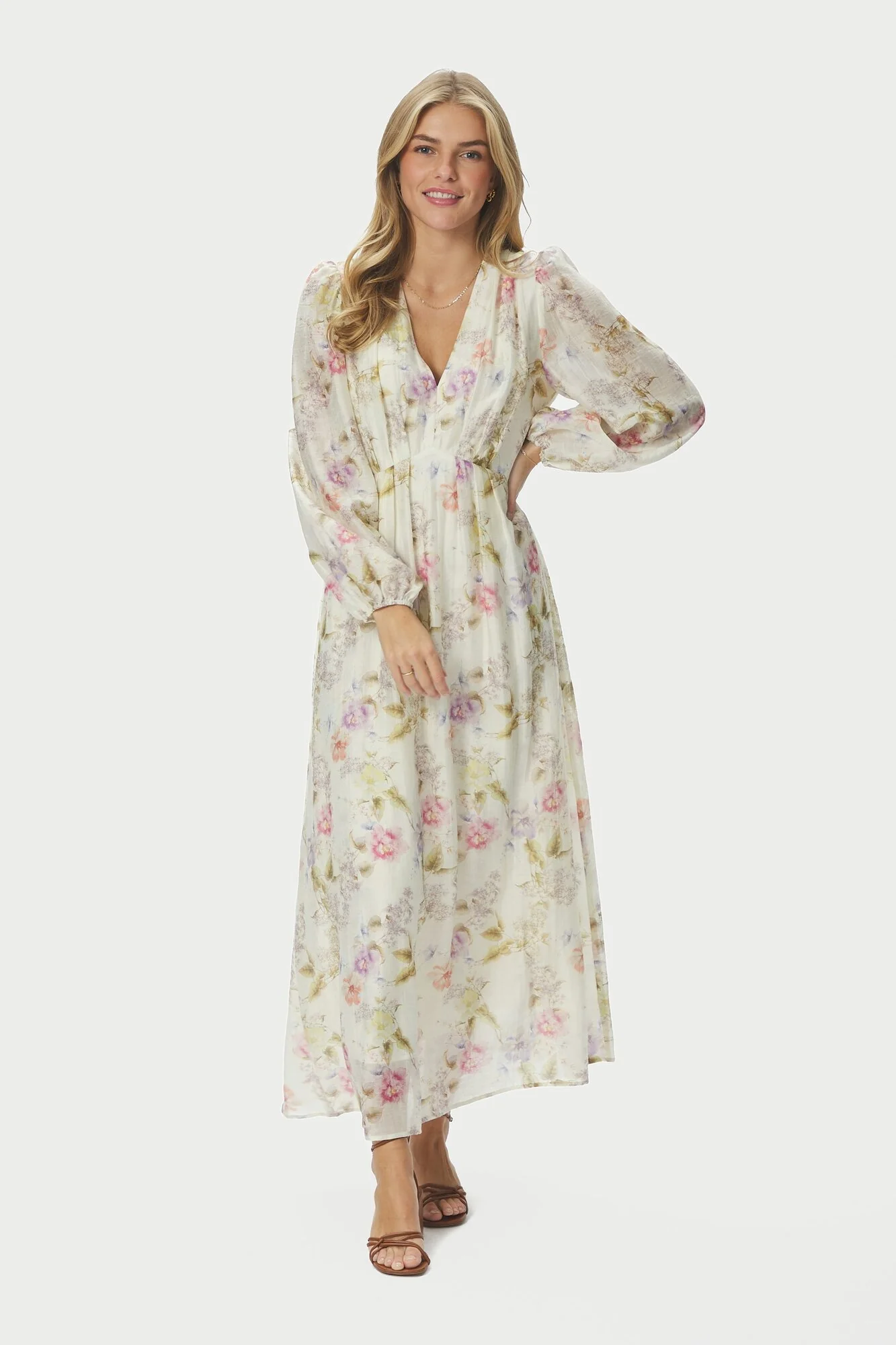 Silfi Vintage Flower kjole - Off White