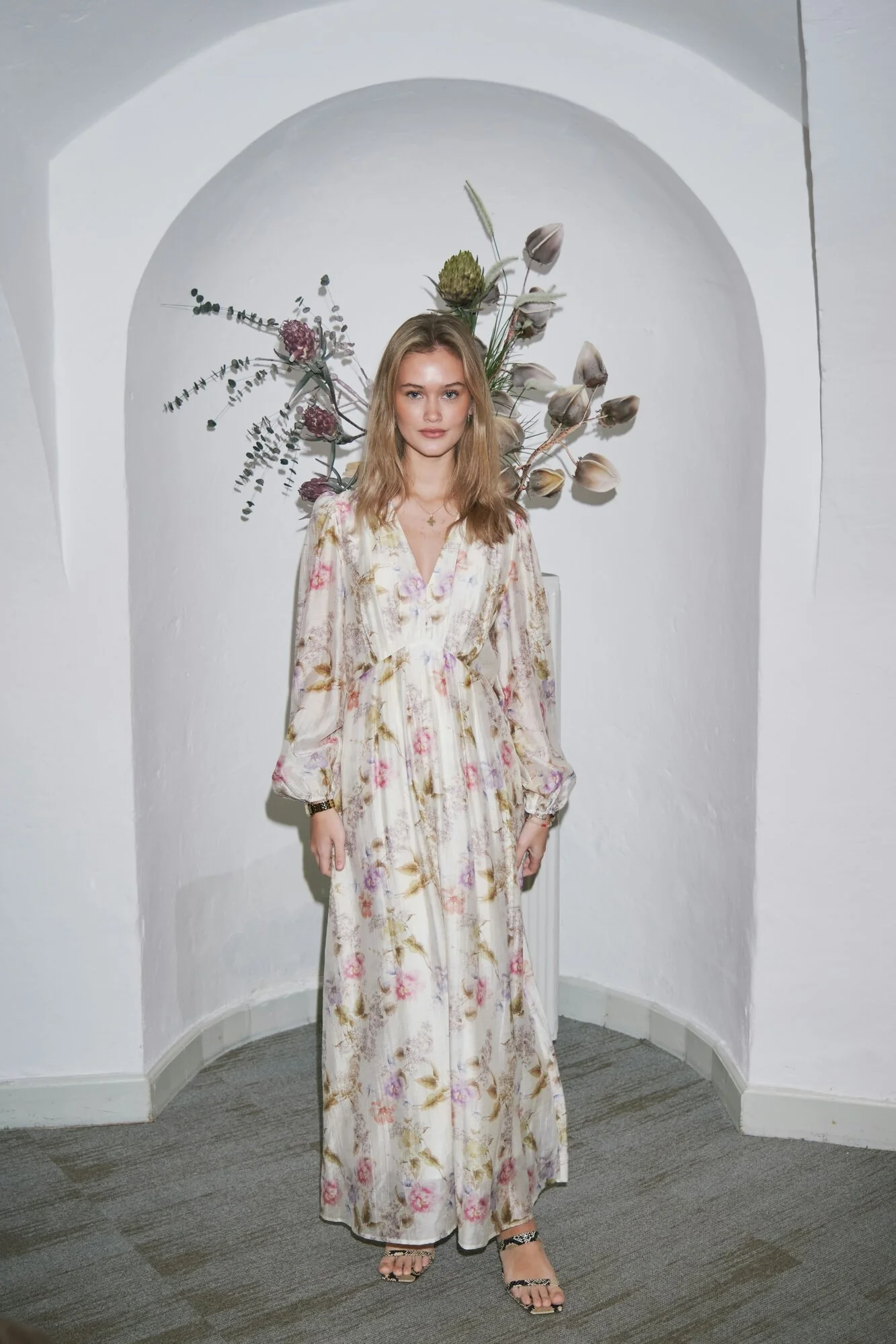Silfi Vintage Flower kjole - Off White - Image 6