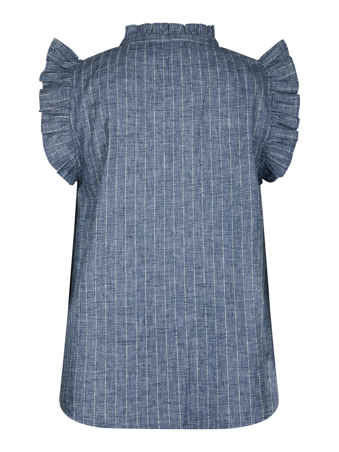Siona Emb Stripe top - blå - Image 4