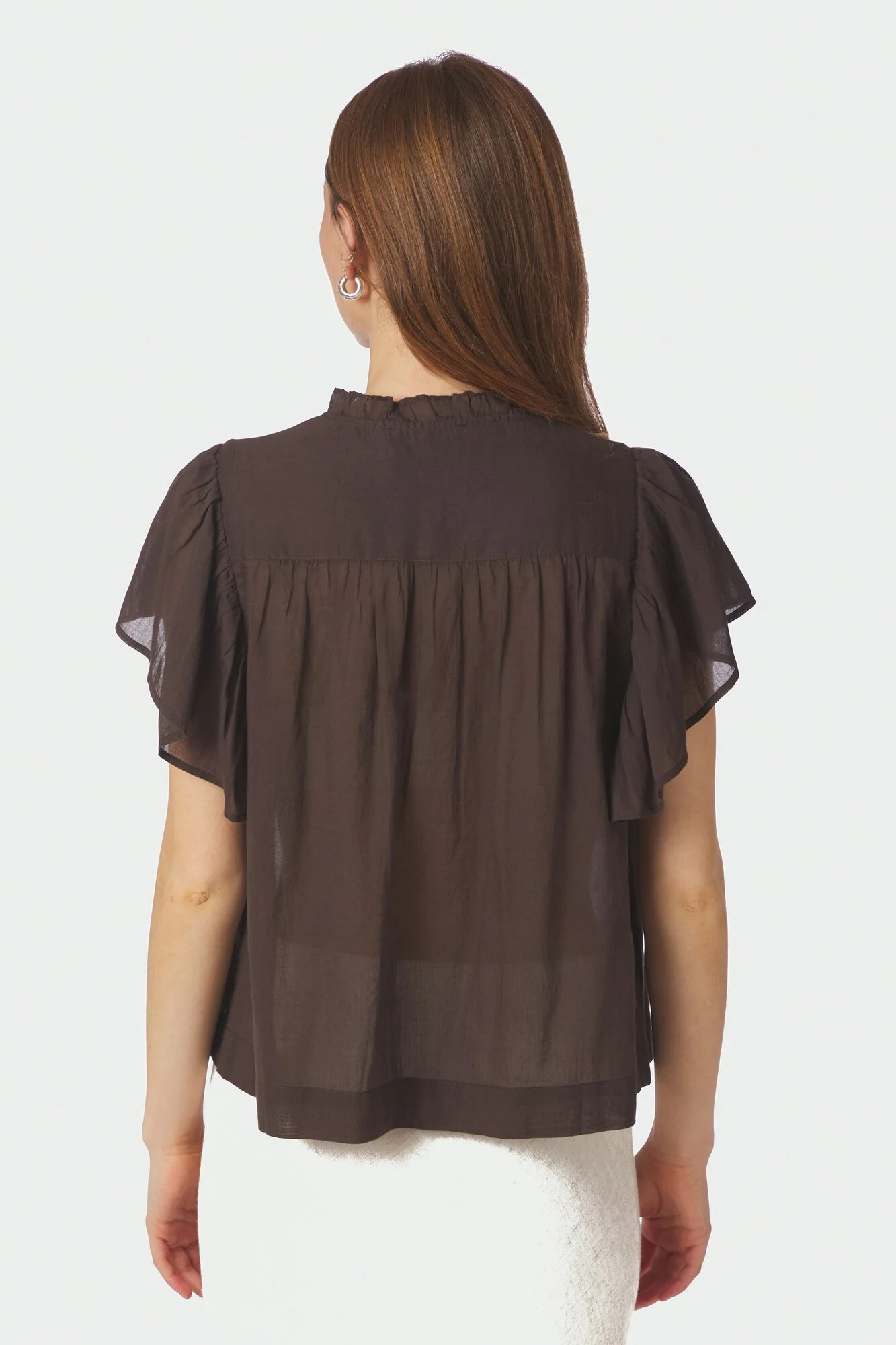 Vinsa S Voile top - mørkebrun - Image 3