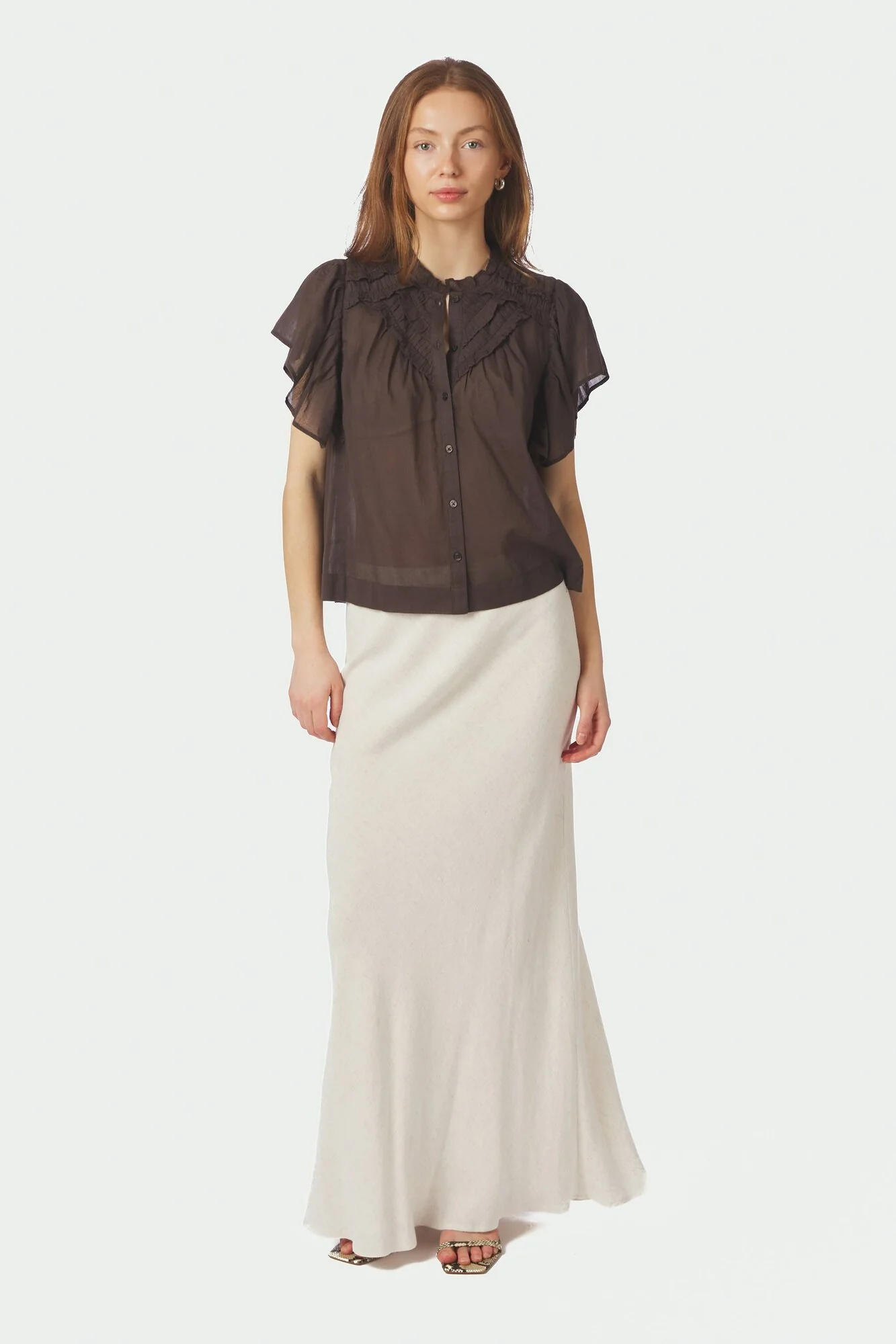 Vinsa S Voile top - mørkebrun - Image 5