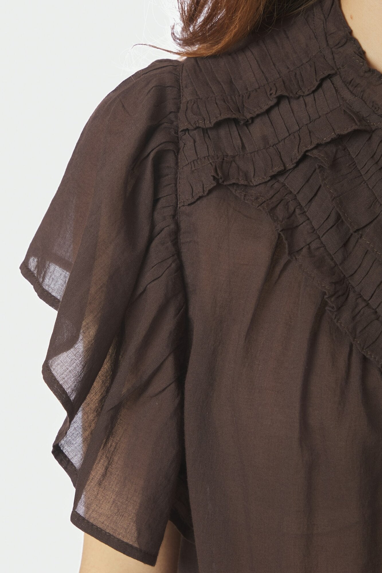 Vinsa S Voile top - mørkebrun - Image 6