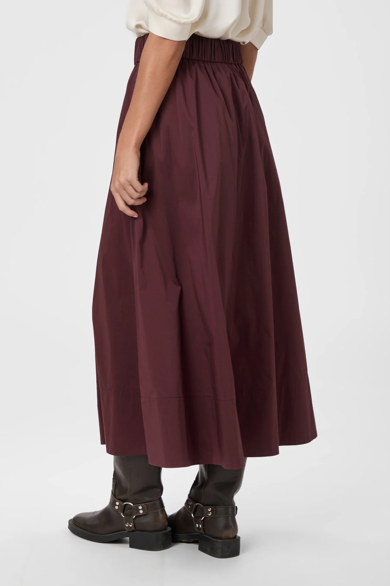 Yara Poplin nederdel - Burgundy - Image 3