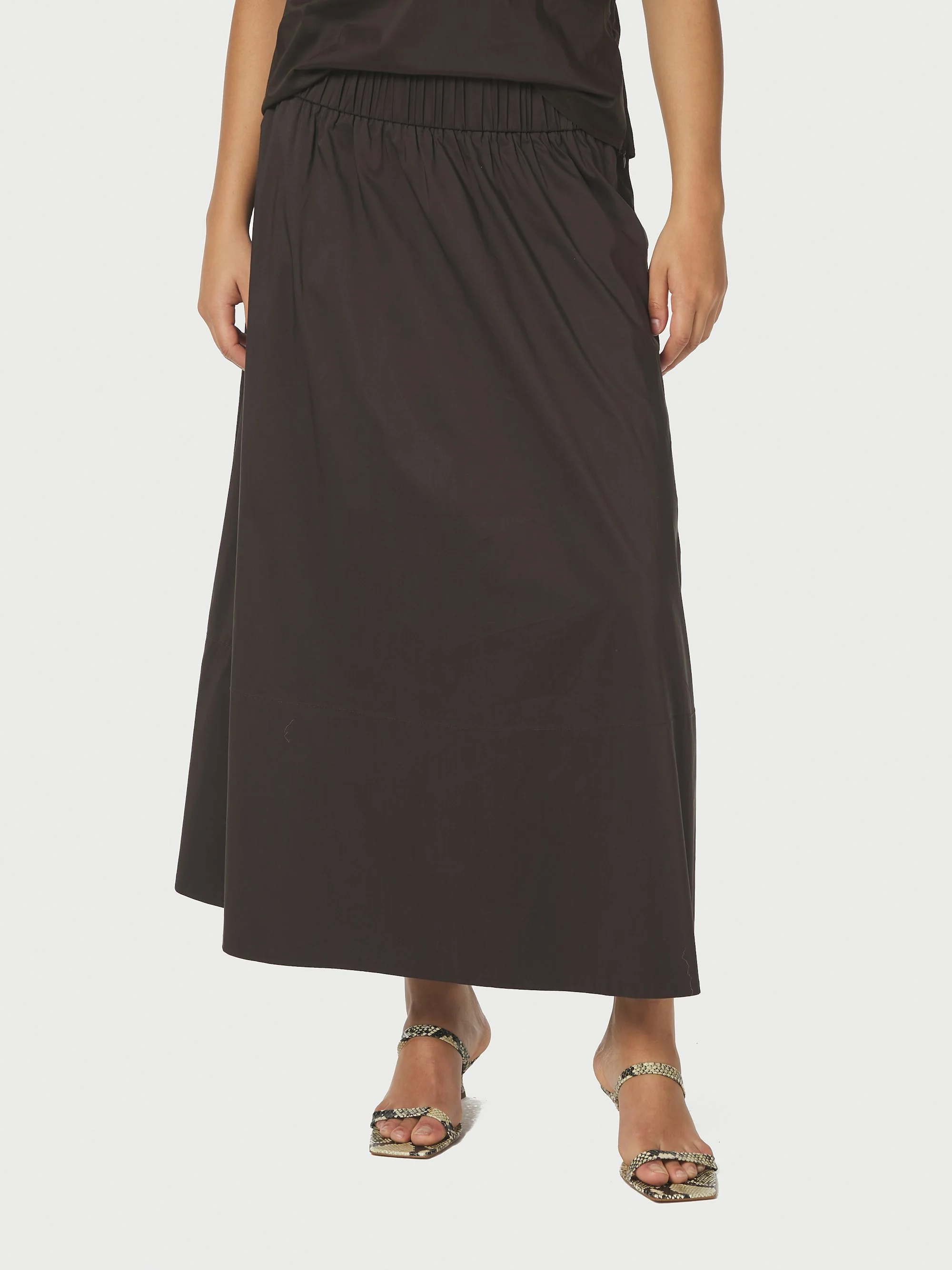 Yara Poplin nederdel - Chocolate Brown - Image 5