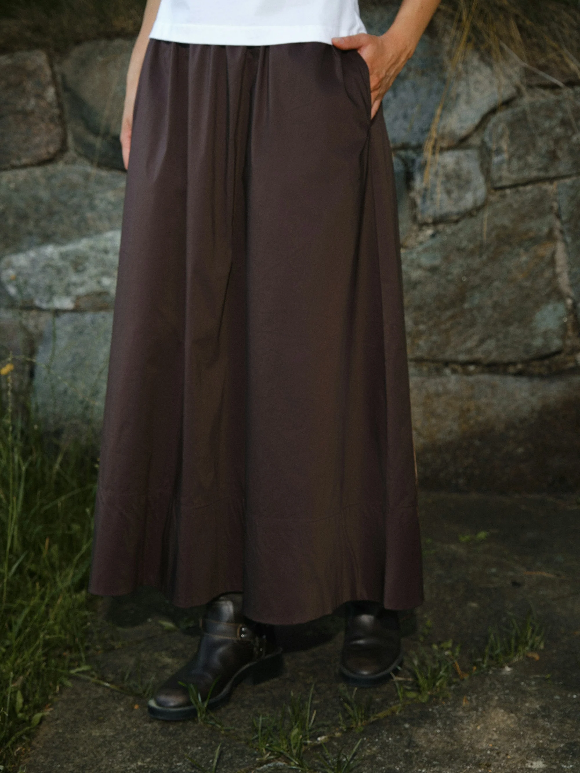 Yara Poplin nederdel - Chocolate Brown - Image 8