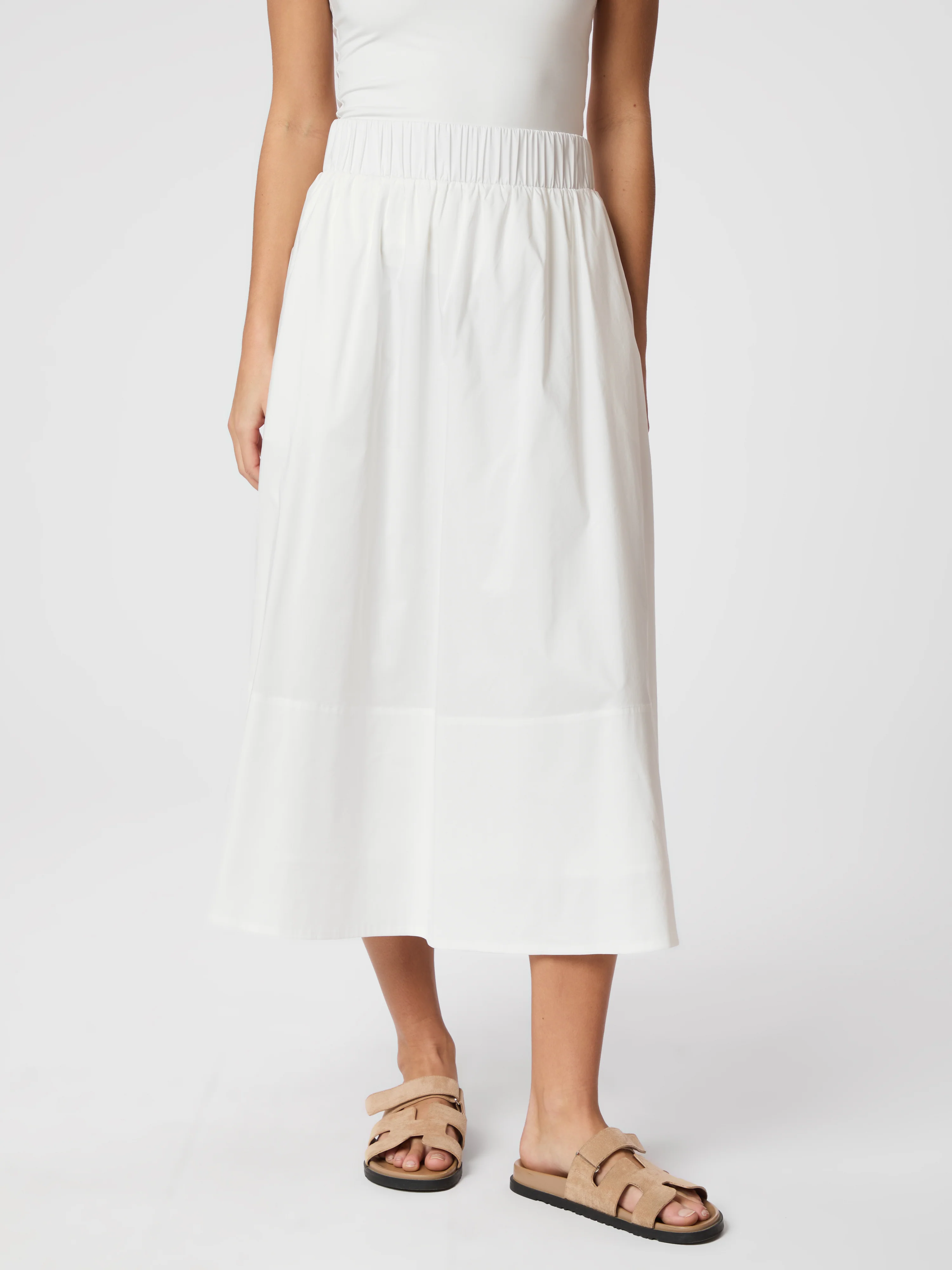 Yara Poplin nederdel - hvid - Image 3