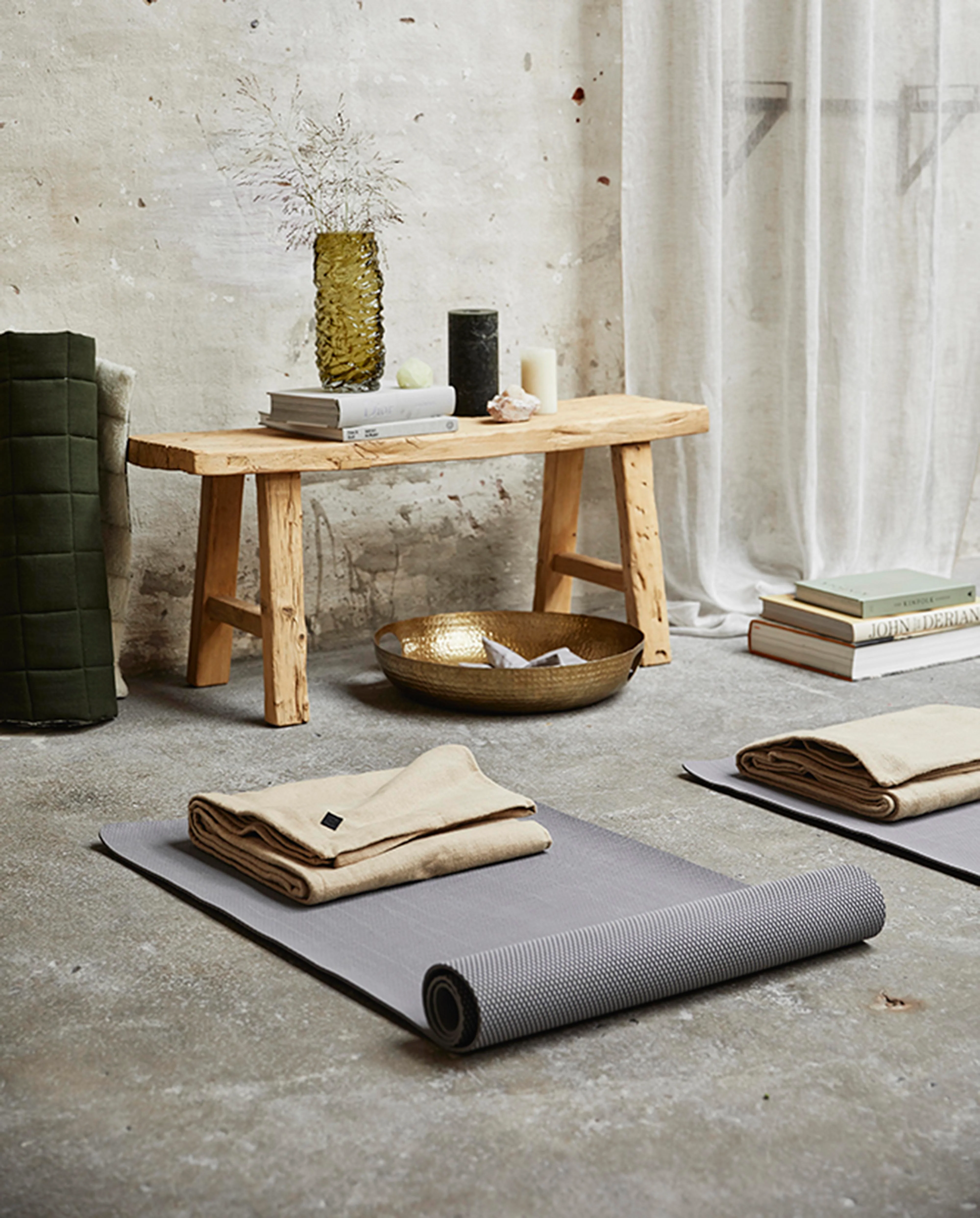 Simple Days yogamåtte i naturgummi, grå - 60x173 cm. - Image 2