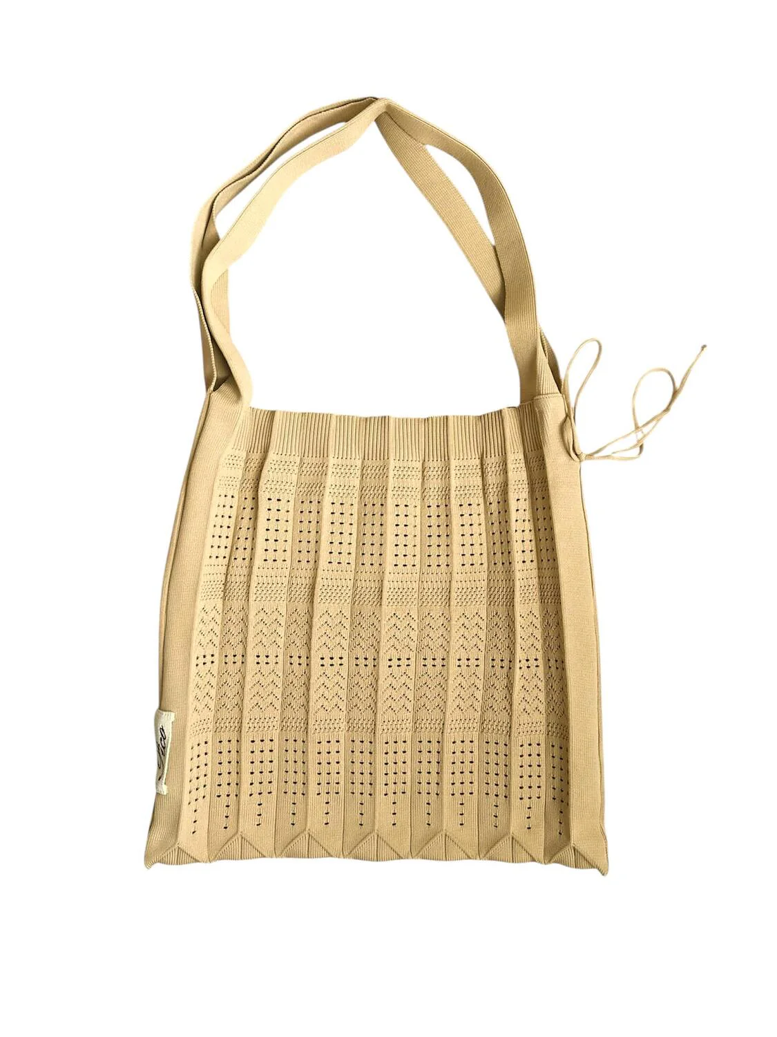 Lang Rosalia strikket shopper - Latte