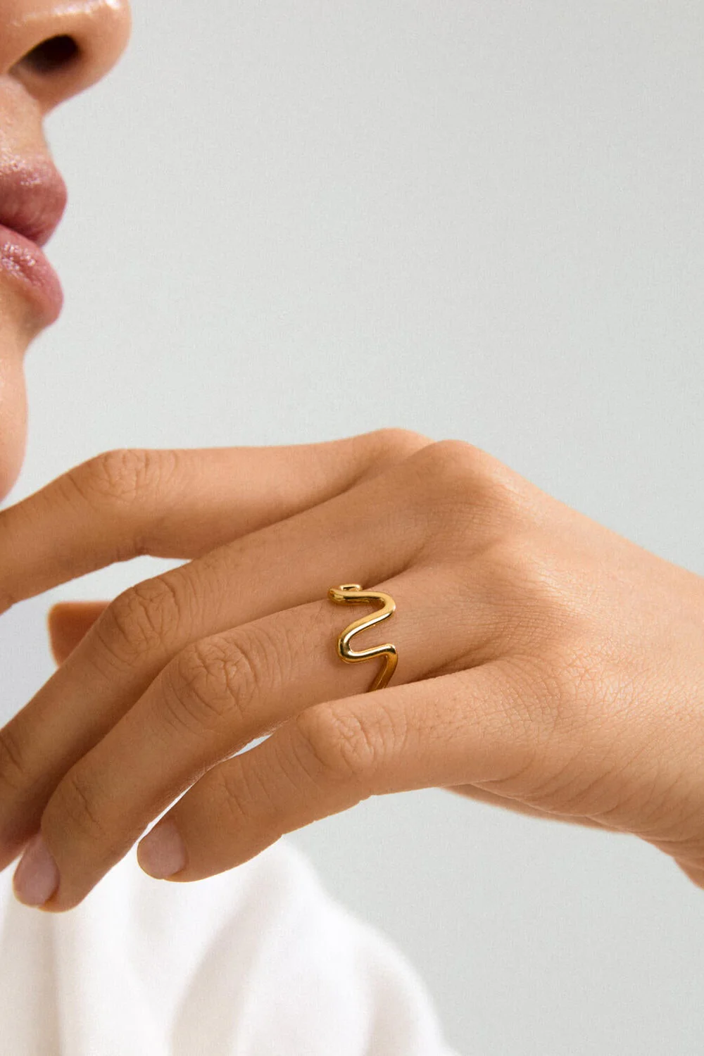 Lulu Wavy Stack ring - forgyldt - Image 4
