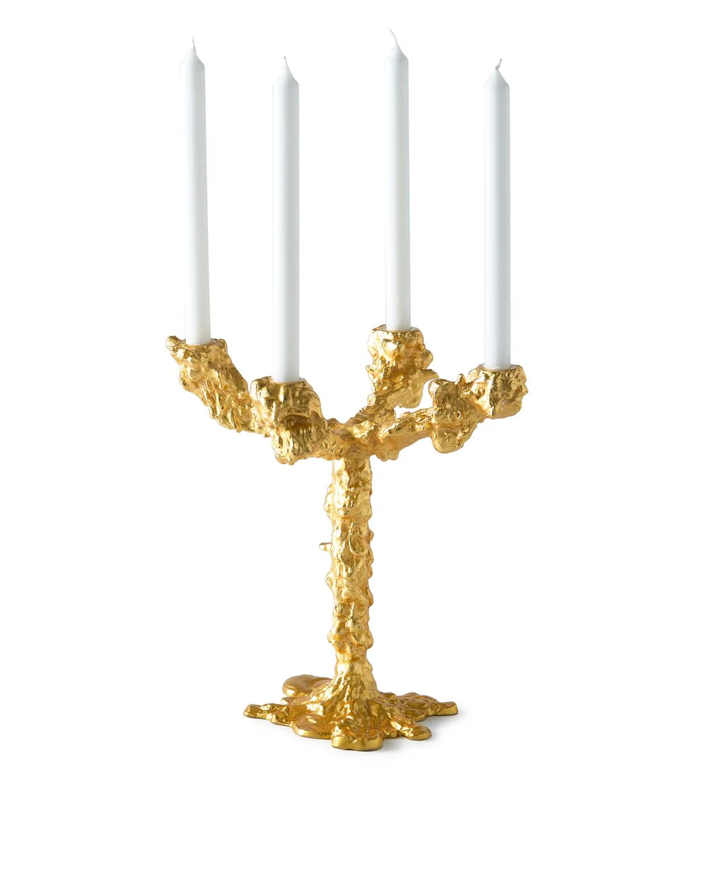 Drip lysestage, guld - 4-arme
