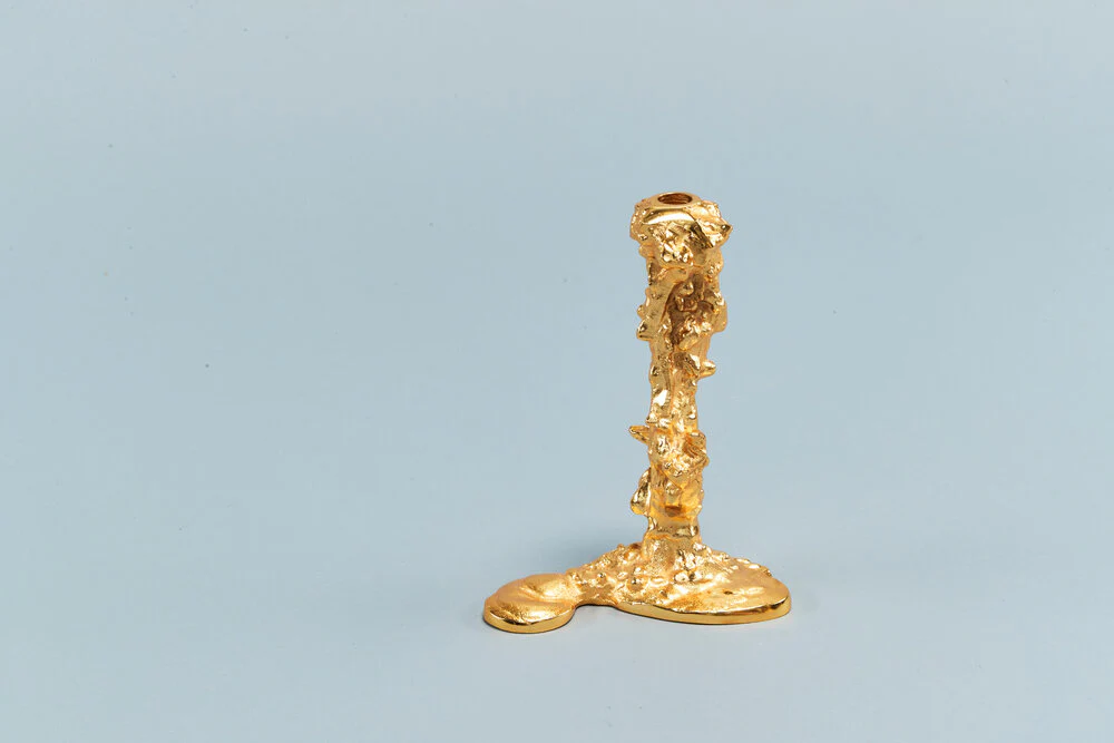 Drip lysestage, L - guldfarvet - Image 5
