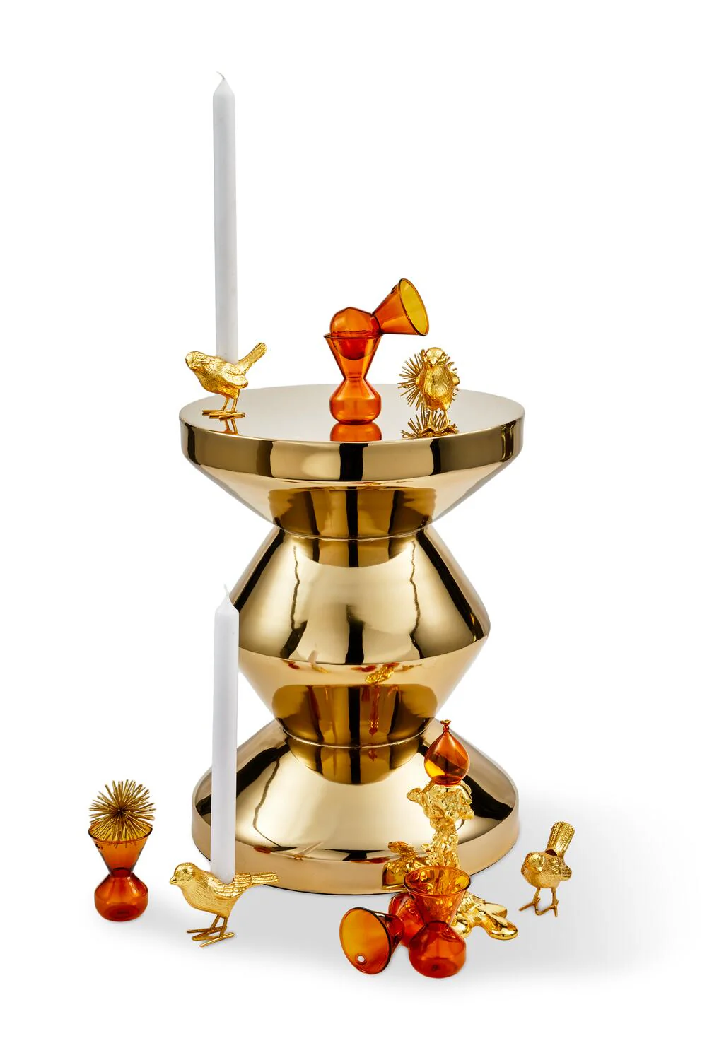 Zig Zag metal skammel - Guld - Image 3