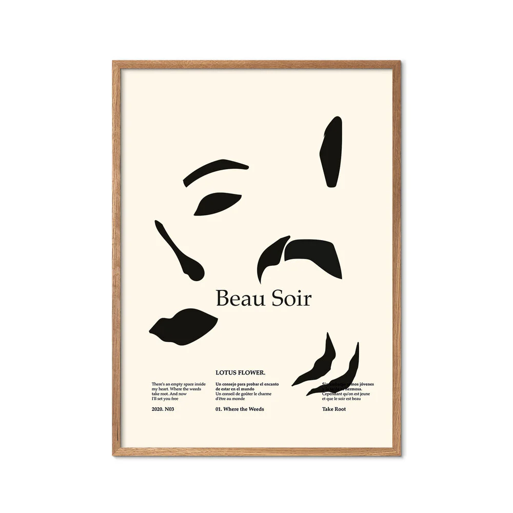 Beau Soir plakat, beige - 30x40 cm - Image 3