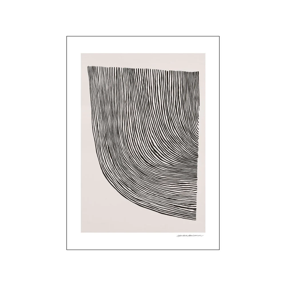 Curves Black plakat, beige/sort - 50x70 cm