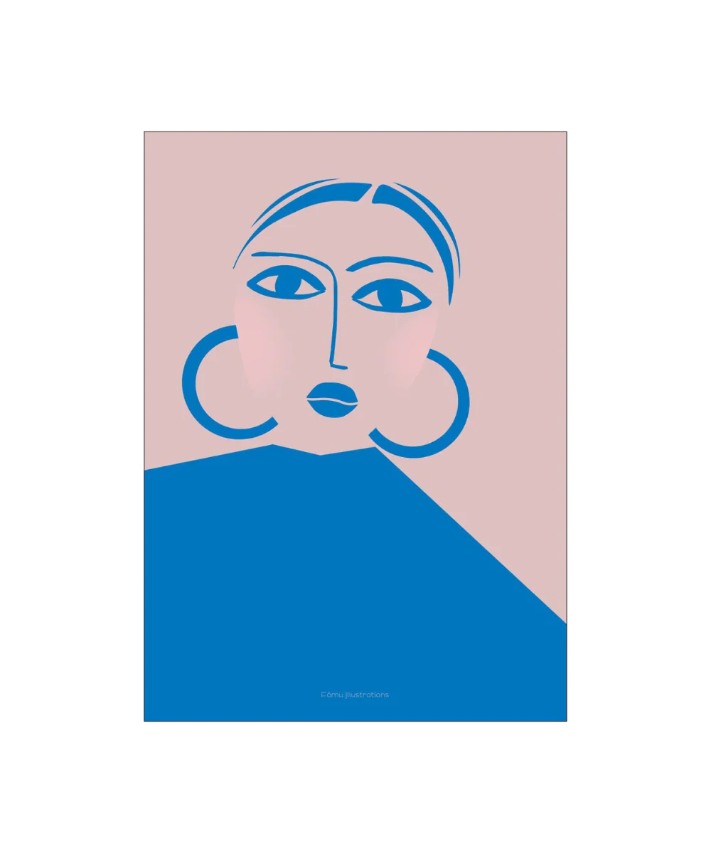 Fōmu illustrations Blue Woman plakat - A3