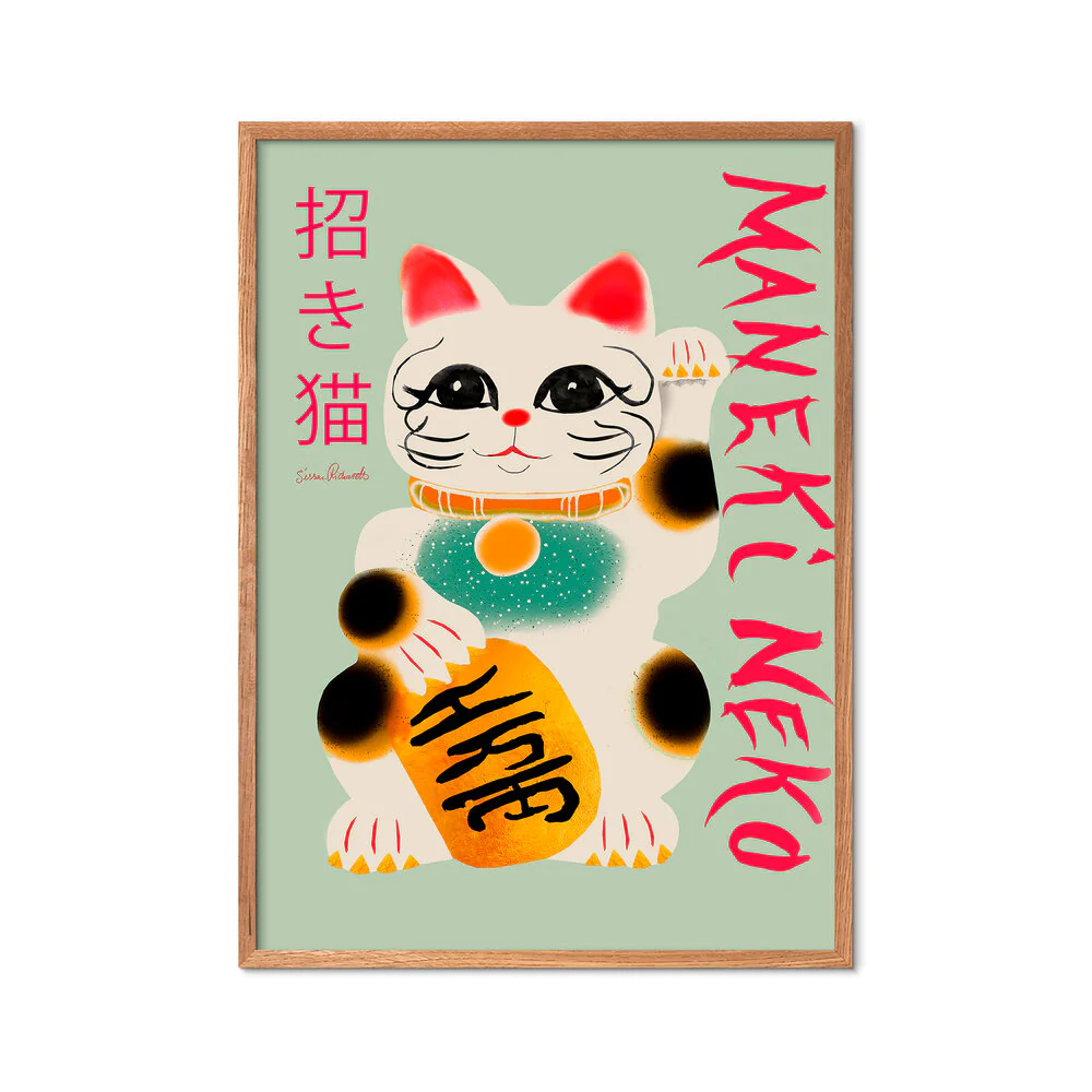 Maneki Neko plakat, mønstret - 30x40 cm - Image 3