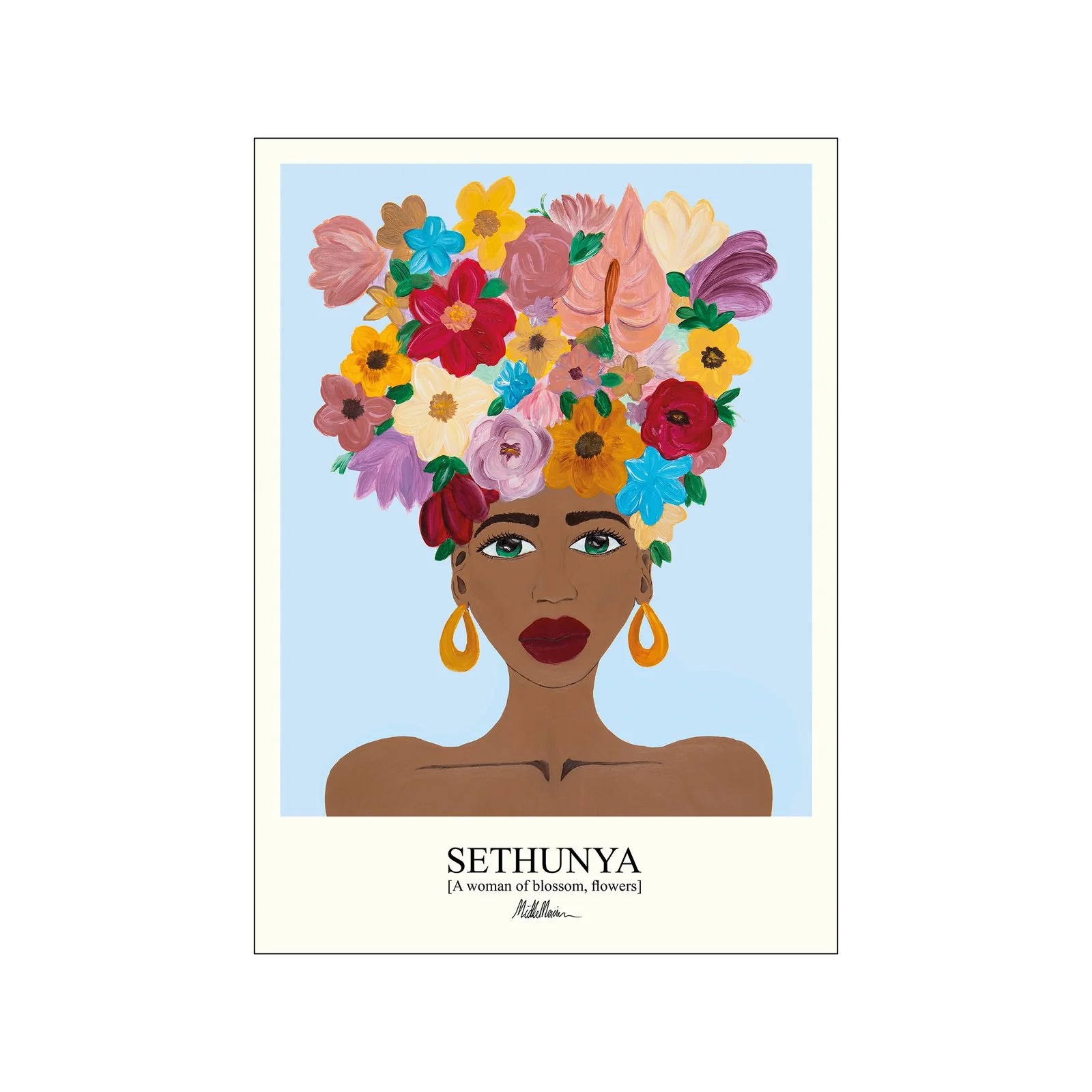 Morais Artworks Sethunya plakat - Blue