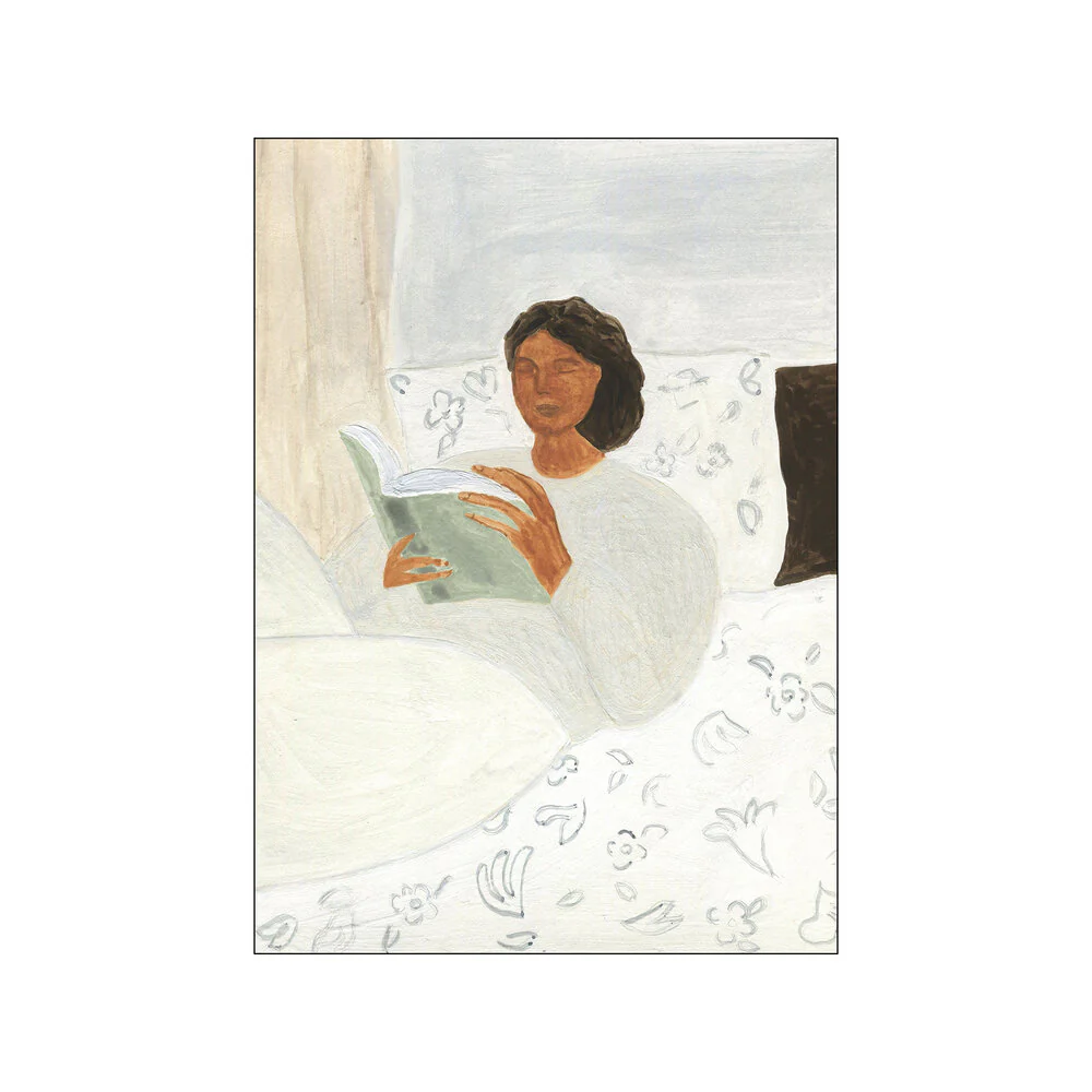 Morning Read plakat, mønstret - 50x70 cm