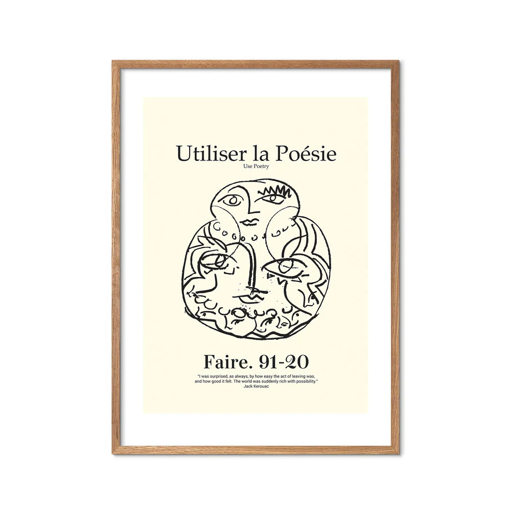 Poesie plakat, gul - 50x70 cm - Image 3