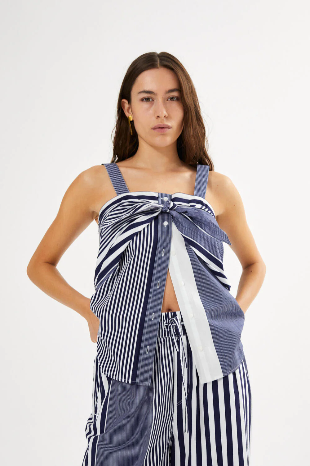 Bibs top - Navy stripe