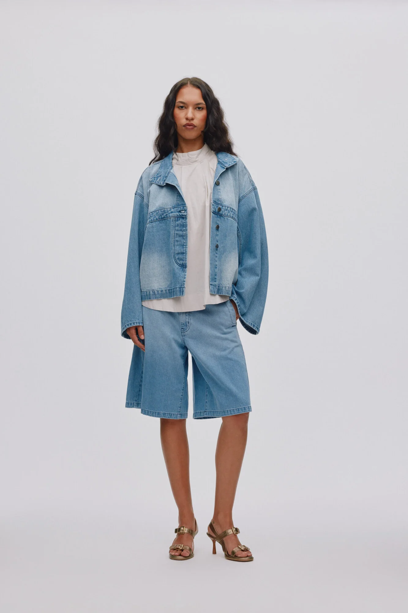Donela denimjakke - Light Washed Denim - Image 8