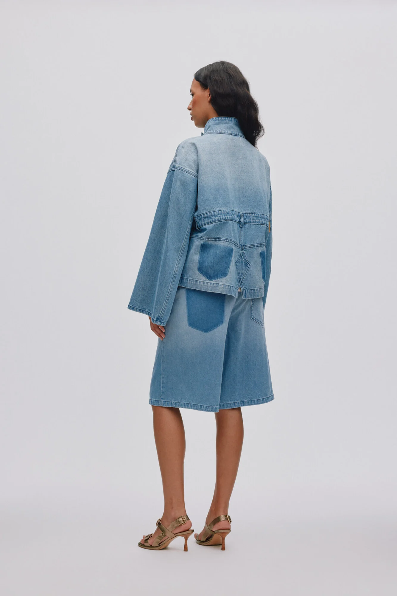 Raha Wide shorts - Light Washed Denim - Image 4