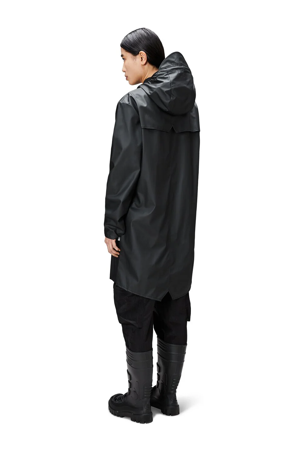 Long regnjakke - sort - Image 3