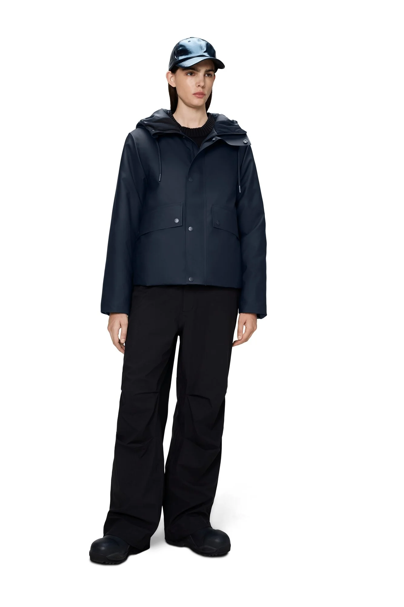 Nome Short Parka jakke - Navy - Image 3