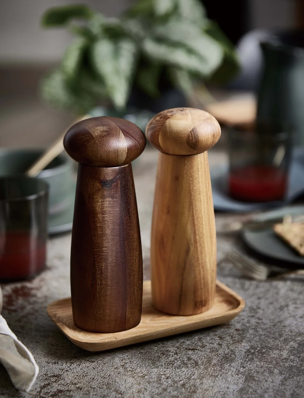 RAW kværnesæt, teak/acacie - 3 dele. - Image 3
