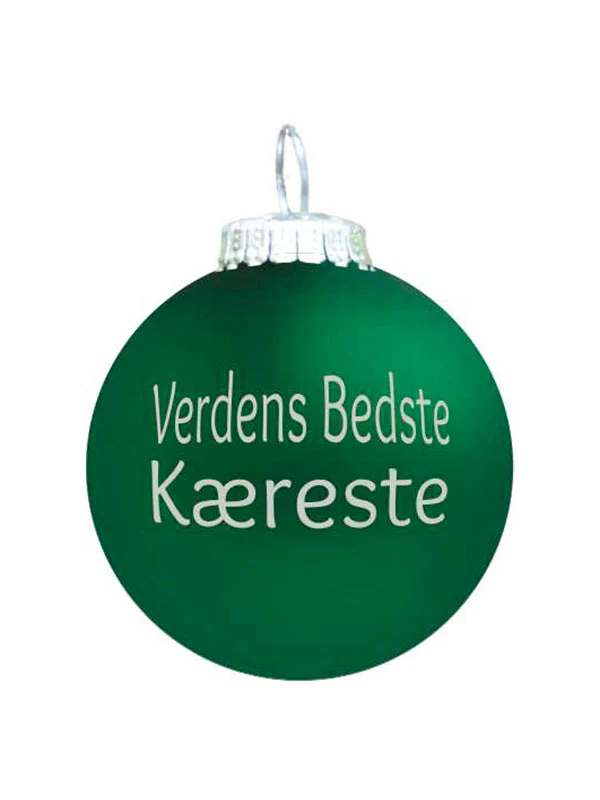Verdens Bedste Kæreste julekugle - grøn mat