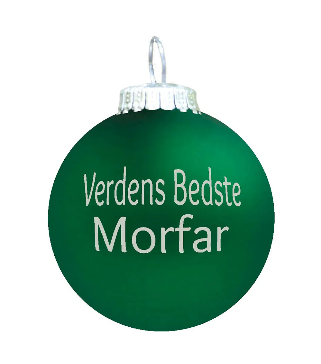 Verdens Bedste Morfar julekugle - grøn mat
