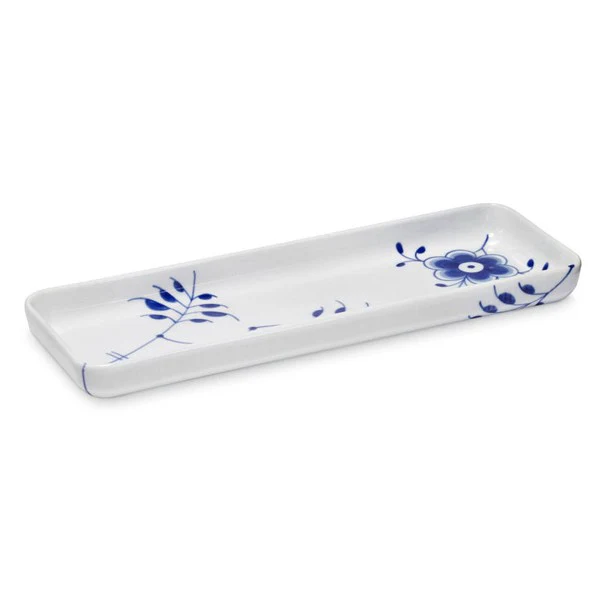 Blå Mega riflet fad - 36 cm.