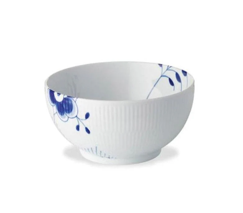Blå Mega riflet skål - 18 cm.