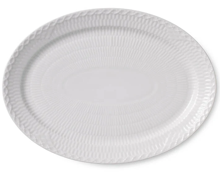 Halvblonde oval tallerken - 28 cm.