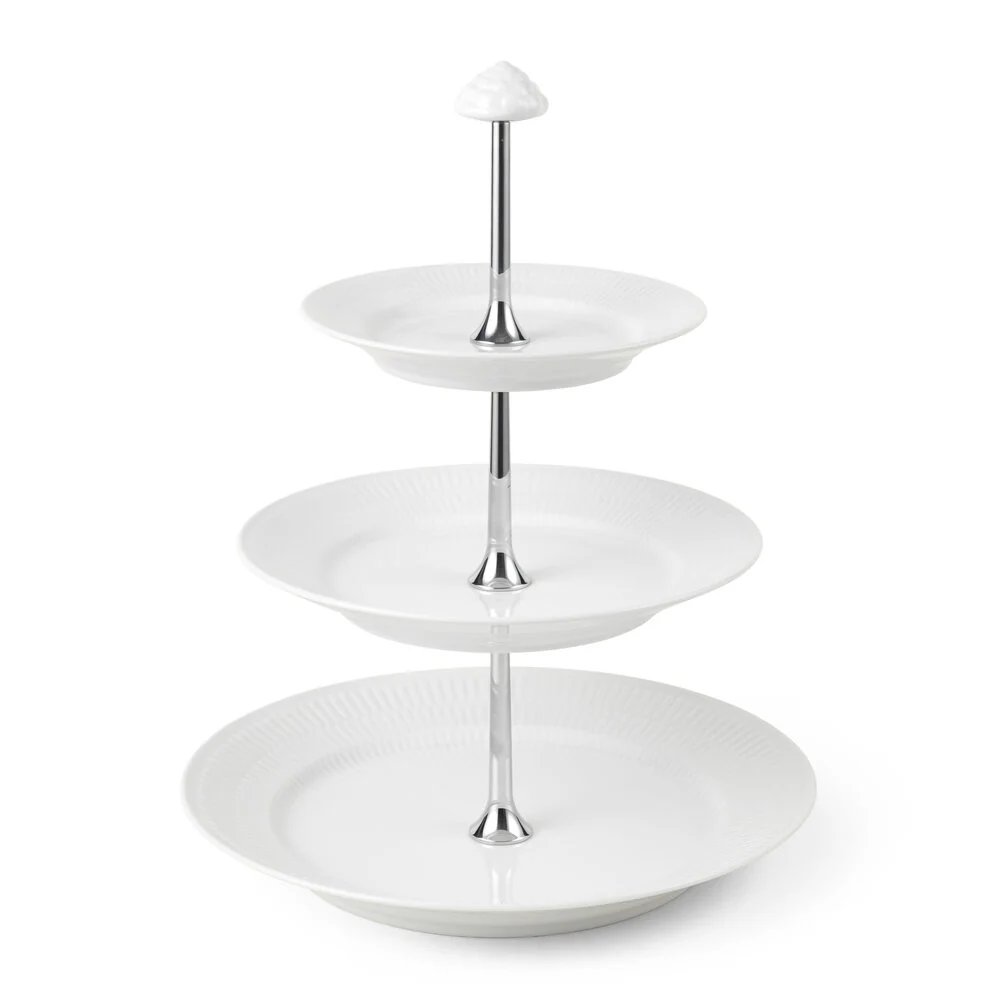 Hvid Riflet etagere, - 3 Lag - Image 2