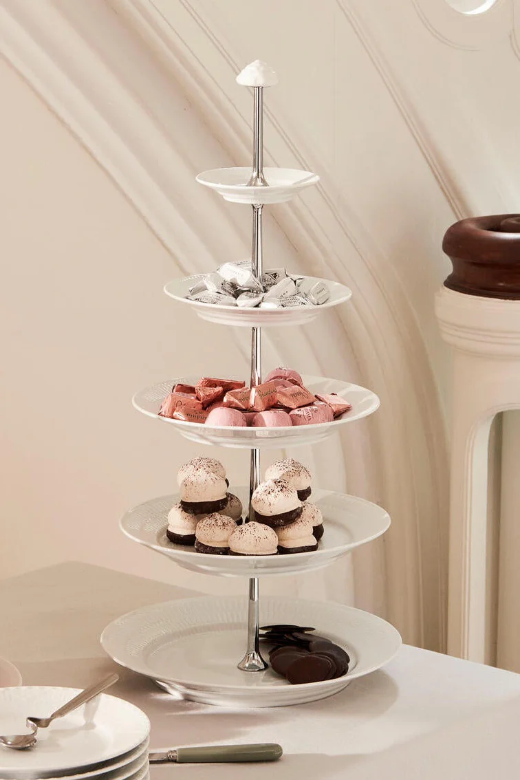 Hvid Riflet etagere - 5 Lag