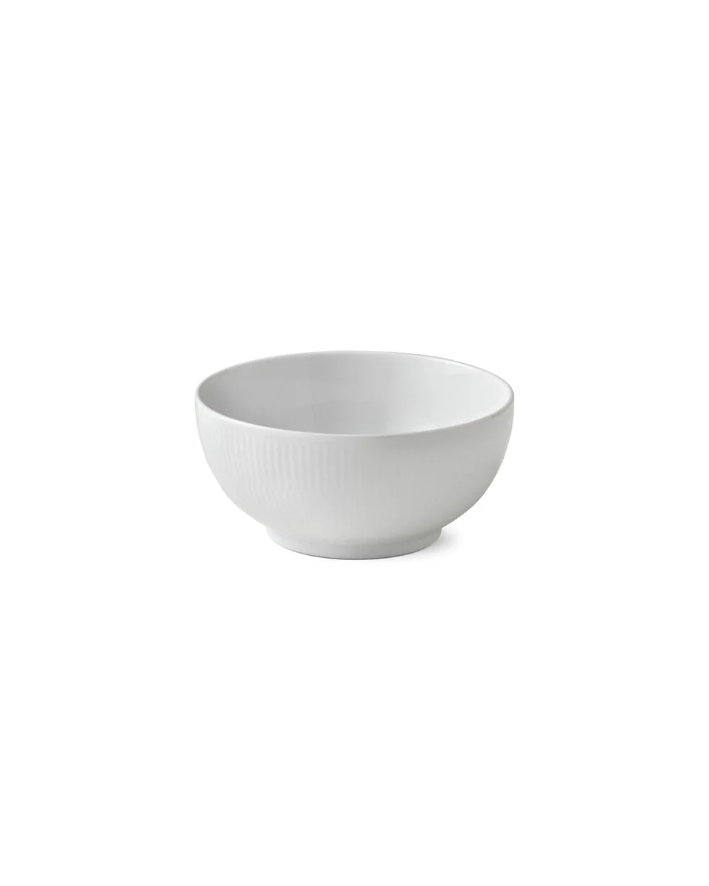 Hvid Riflet skål - 18 cm.