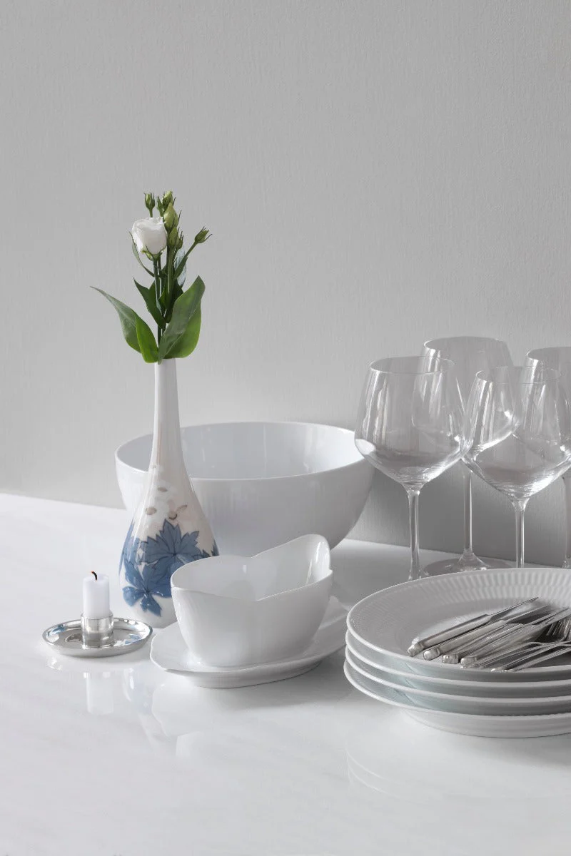 Hvid Riflet skål - 18 cm. - Image 3