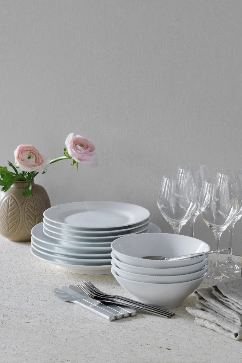 Hvid Riflet tallerken, dyb - 17 cm. - Image 2